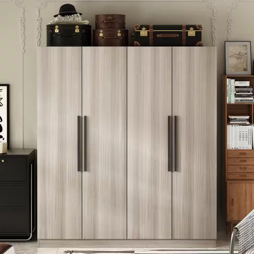 Gray wood w 4 door - wood, 63