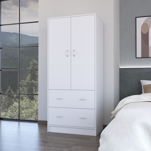 White modern wardrobe - white,