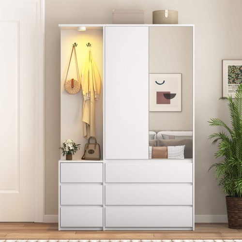 White bedroom wooden wardrobe - white,