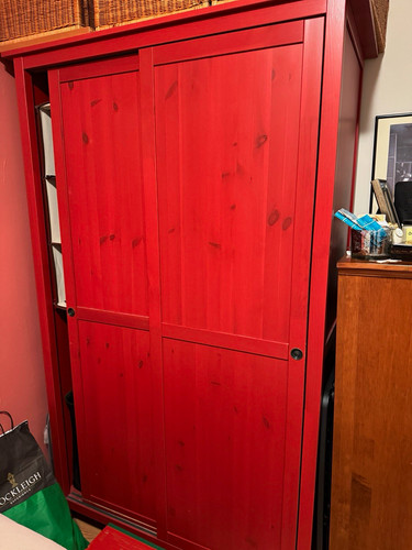 Red wood freestanding - freestanding, wardrobe