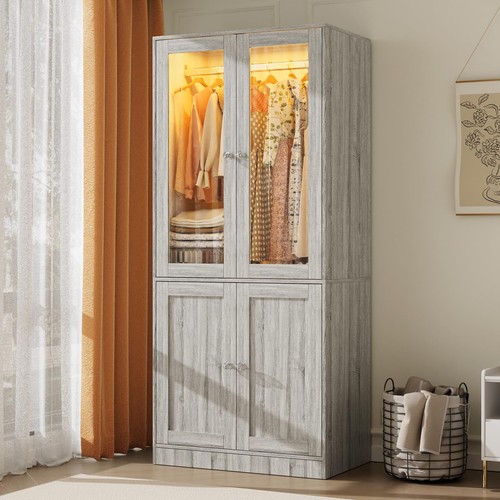 Grey oak wood - wood, armoire