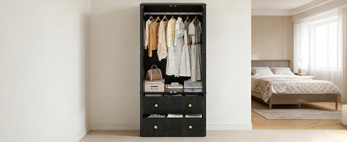Wooden door wardrobe 2 - 2, w/