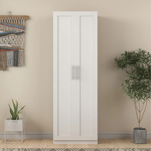 White door wardrobe - white,