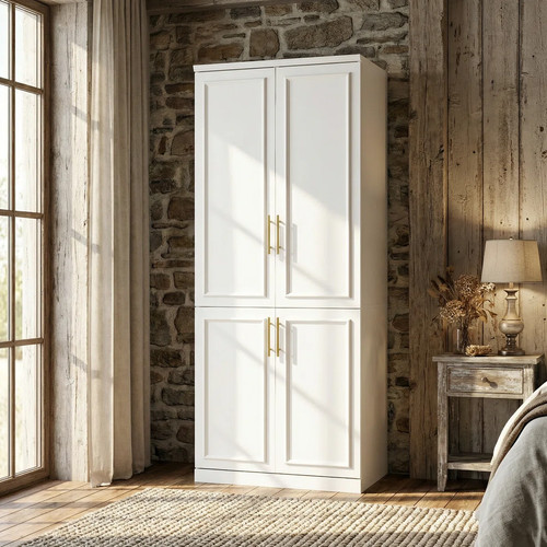 White door wardrobe armoire - 4,