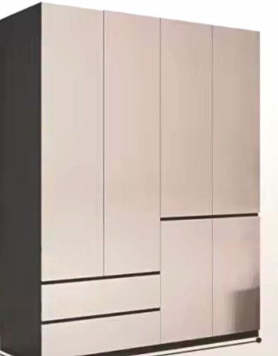 Beige door wardrobe armoire - beige, 6-door