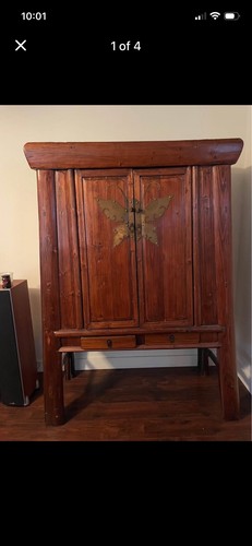 Wood wardrobe armoire - wardrobe,