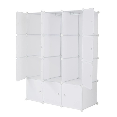 White modular wardrobe with - white,