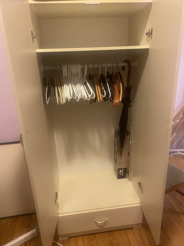 Beige freestanding wardrobe - wardrobe, 2