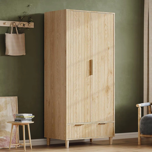Fluted wardrobe closet armoire - fluted,